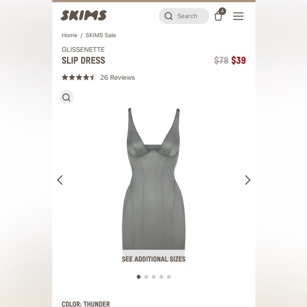 Never worn skims grey dress